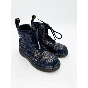 Dr. Martens size 12 Youth 1460 Crinkle Metallic Lace Up Boots